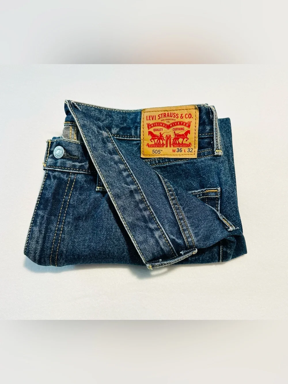 Levi's Men's Straight Jeans in Dark Blue Denim 36X32